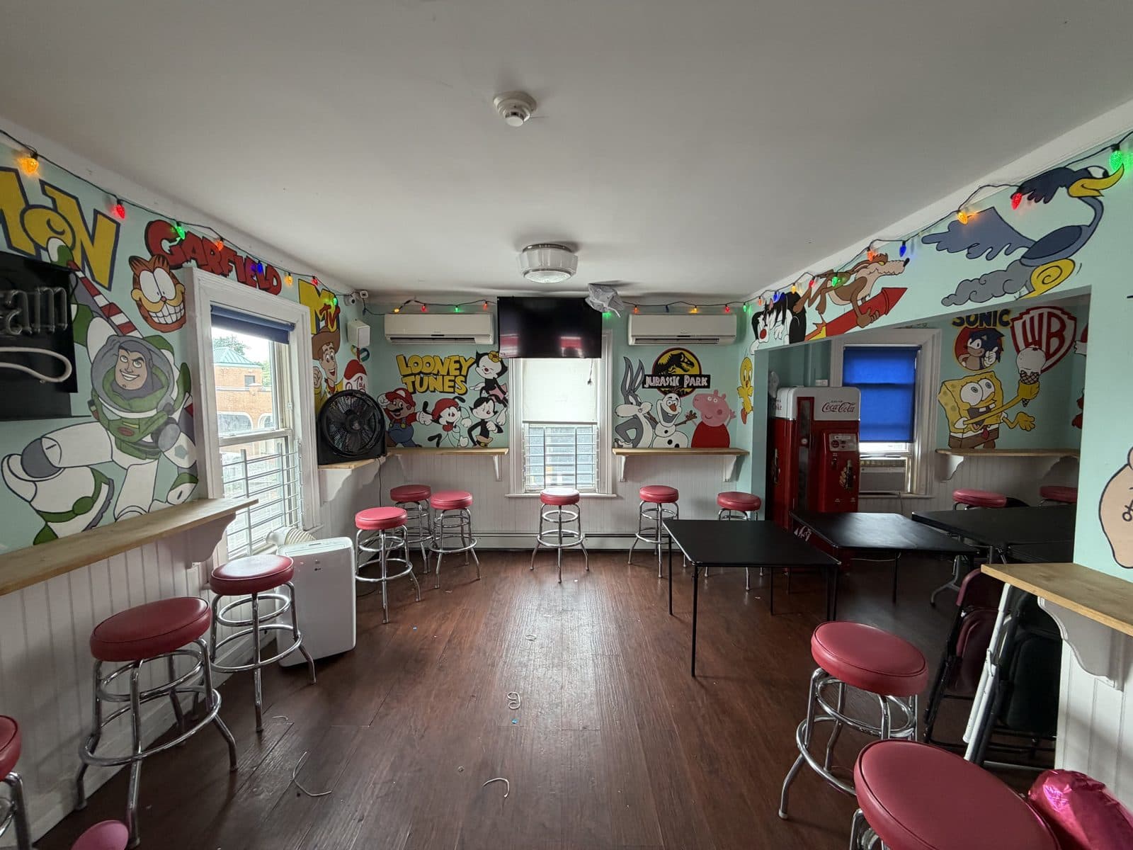 The upstairs party room at Saugatuck Sweets